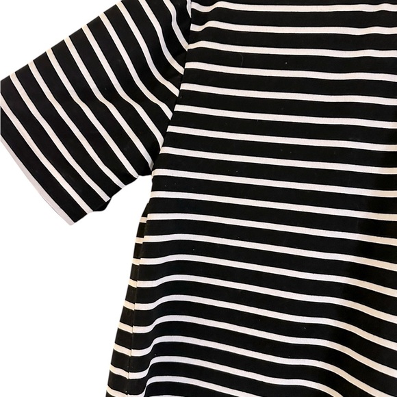 Zara black and white striped crewneck short sleeve top Size XL - Picture 6 of 9